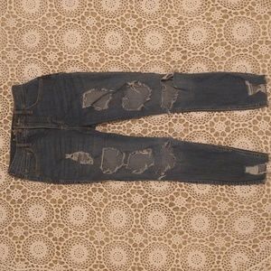 Hollister Curvy High-Rise Crop Super Skinny Ripped Jeans, Waist 25, Length 26
